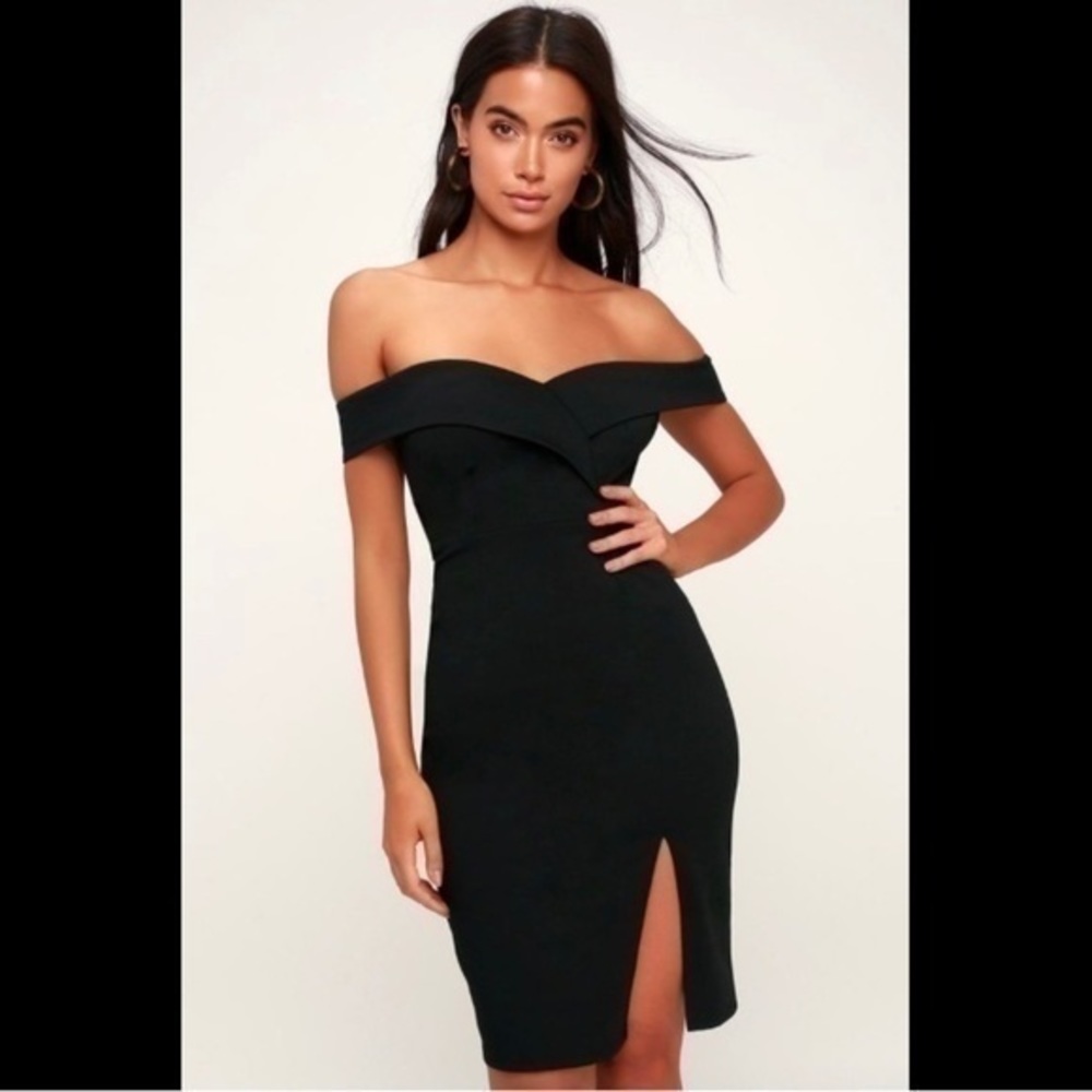 Lulu’s Reason to Celebrate Black Off-the-Shoulder Bodycon Mini Dress